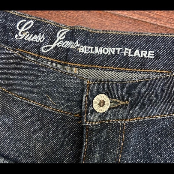 Guess Belmont Flare Womens 32 Stretch Denim Jeans Dark Wash Blue - Picture 10 of 12